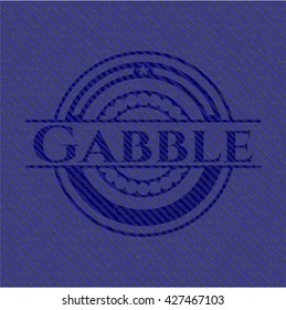 Gabble badge with denim texture