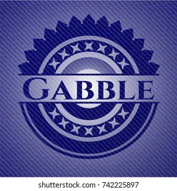 Gabble badge with denim texture