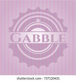 Gabble badge with pink background