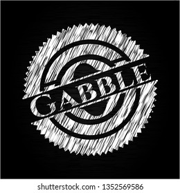 Gabble chalkboard emblem on black board