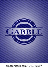 Gabble emblem with denim texture