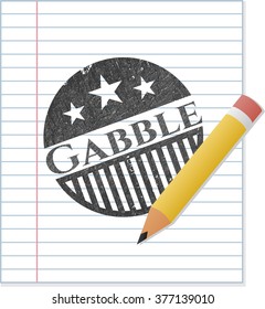 Dibujo de emblema gabble con efecto de lápiz