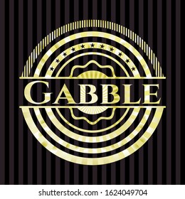 Gabble gold shiny badge. Vector Illustration. Detailed.