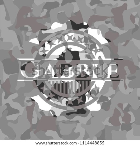 Gabble grey camouflaged emblem