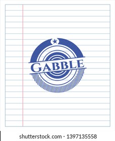 Gabble pen draw. Blue ink. Vector Illustration. Detailed.