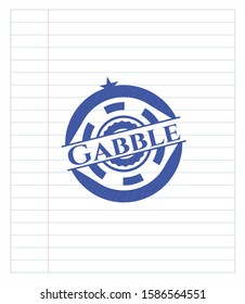Gabble with pen strokes. Blue ink. Vector Illustration. Detailed.