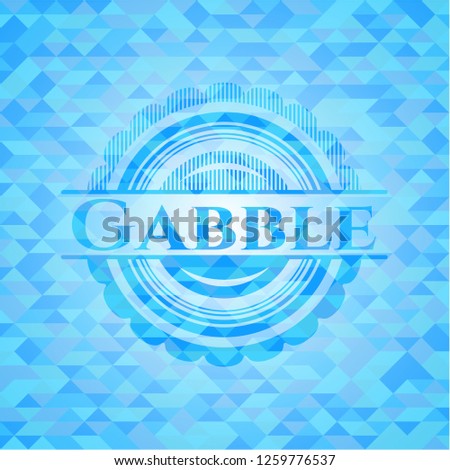 Gabble realistic light blue mosaic emblem