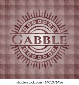 Gabble red polygonal badge. Seamless.