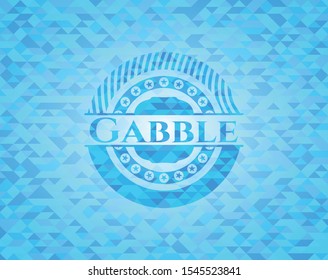Gabble sky blue emblem. Mosaic background