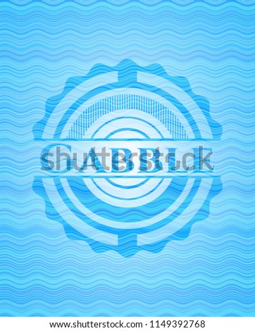 Gabble water representation emblem background.