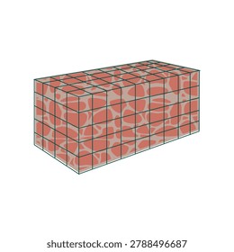 Gabion wall icon flat illustration. Erosion control structure. Simple vector design.