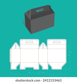 Gable Auto lock box dieline template, vector design and 3d box