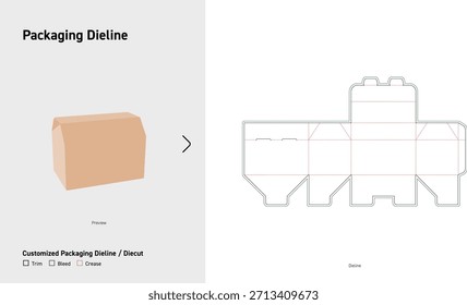 Modelo de Dieline de Caixa de Empacotamento de Estilo Gable