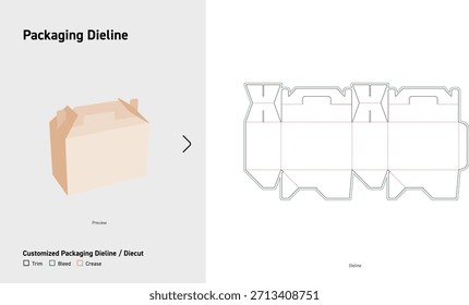 Gable Top Packaging Box Dieline Template