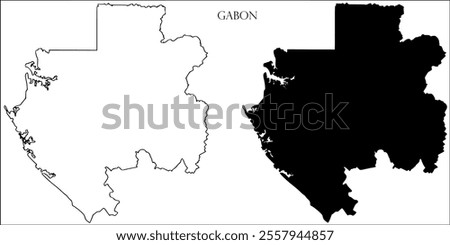 Gabon Blank Map, Gabon Map Outline Vector Images