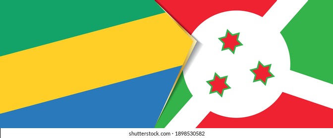Banderas de Gabón y Burundi, dos banderas vectoriales símbolo de relación o enfrentamiento.