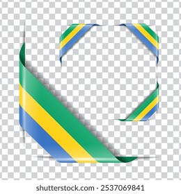 Gabon corner national flag with shadow