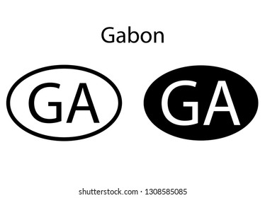 	Gabon country code icon.  Iso code country domain name.   GA - 	Gabon abbreviated. vector