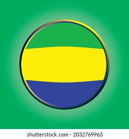  gabon country flag with circle frame