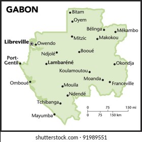 Gabon Country Map