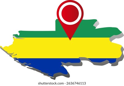 Gabon country map location icon