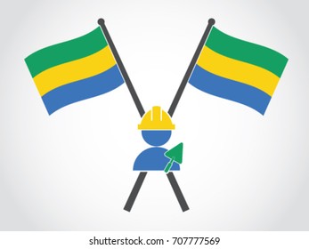 Gabon Emblem Labor Construction