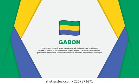 Gabon Flag Abstract Background Design Template. Gabon Independence Day Banner Cartoon Vector Illustration. Gabon Background