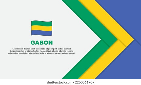Gabon Flag Abstract Background Design Template. Gabon Independence Day Banner Cartoon Vector Illustration. Gabon Cartoon