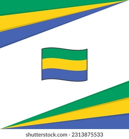 Gabon Flag Abstrakte Hintergrunddesign-Vorlage. Gabon Independence Day Banner Social Media Post. Gabun Design