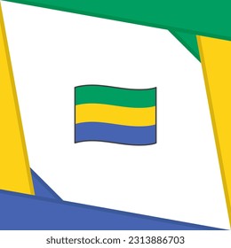 Gabon Flag Abstract Background Design Template. Gabon Independence Day Banner Social Media Post. Gabon Independence Day