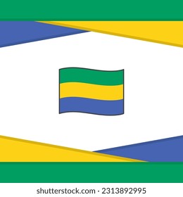 Gabon Flag Abstract Background Design Template. Gabon Independence Day Banner Social Media Post. Gabon Vector