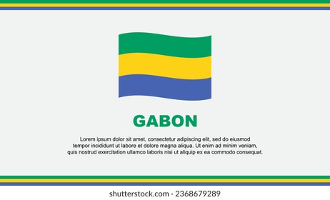 Gabon Flag Abstrakte Hintergrunddesign-Vorlage. Gabon Independence Day Banner Social Media Vektorgrafik. Gabun Design