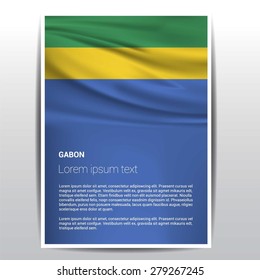 Gabon flag Brochure - Vector Flyer Cover Page Design
