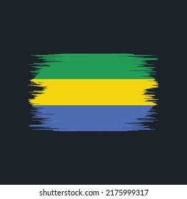 Gabon Flag Brush. National Flag