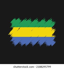 Gabon Flag Brush. National Flag