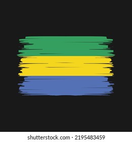 Gabon Flag Brush. National Flag