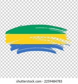 Gabon flag with brush paint textured isolated on png or transparent background, Symbol of Azerbaijan, template for banner, promote, design.