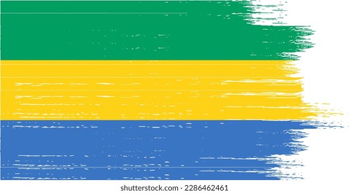 Gabon flag with brush paint textured isolated  on png  background