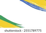 Gabon Flag with Brush Stroke Effect, Grunge brush stroke. Watercolor painting flag design.