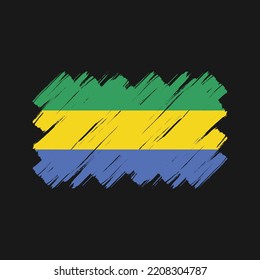 Gabon flag brush strokes painted collection