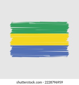 Gabon Flag Brush Vector Illustration