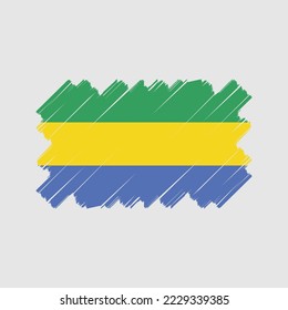 Gabon Flag Brush Vector Illustration