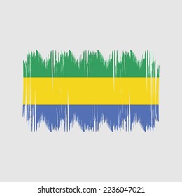 Gabon Flag Brush Vector Illustration