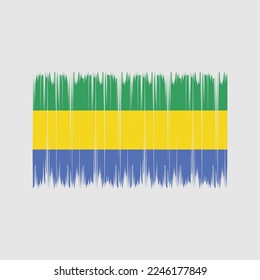 Ilustración del vector del pincel de bandera de Gabón