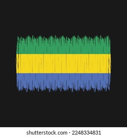 Gabon Flag Brush Vector Illustration