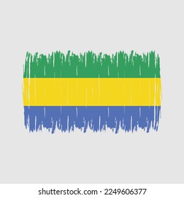 Ilustración del vector del pincel de bandera de Gabón