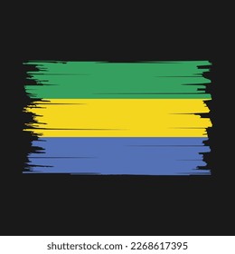 Gabon Flag Brush Vector Illustration