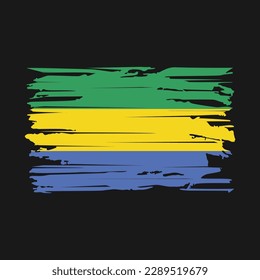 Gabon Flag Pinselspitze Vektorgrafik