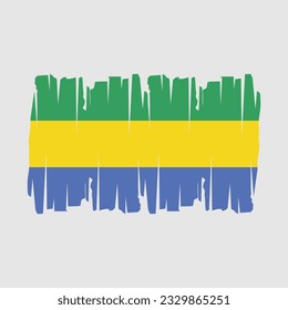 Ilustración del vector del pincel de bandera de Gabón