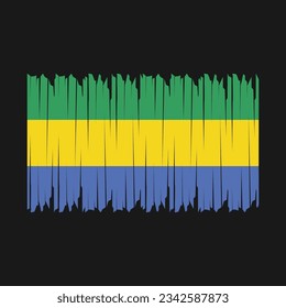 Gabon Flag Brush Vector Illustration